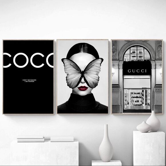 FASHION PICTURE SET 3~ Coco Chanel Celine Dior Fashion couture prints wall art - Picture 6 of 6